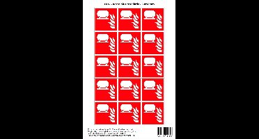 Pictogram sticker F012 - Vaste blusinstallatie - 50x50mm - 15 stickers op 1 vel
