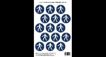 Pictogram sticker M024 - Verplichte doorgang voetgangers - Ø50 mm - 15 stickers op 1 vel