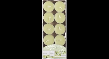 Arti Casa Geurtheelichtjes - 10x stuks - meloen - lichtgroen - was - 3,5 uur