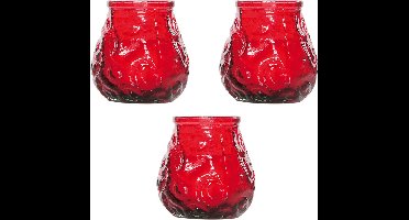 Cosy & Trendy mini lowboy tafelkaars - 15x - rood - 17 Branduren - 7 cm