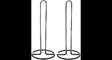 5Five - 2x stuks keukenrolhouder staal met antislip 13,5 x 31,5 cm