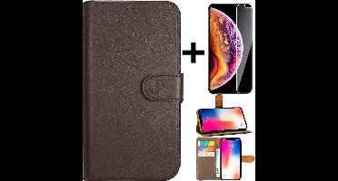 RV Super Wallet case Geschikt voor Apple iPhone 6/6S/ book case/hoesje met pasjeshouder hoge kwaliteit + gratis protector- bruin