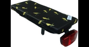 HOOODIE Cushie - Fietskussen Bagagedrager - Gold Birds - Kussentje fietsstoeltje