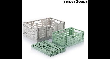 Set van 3 opvouwbare en stapelbare opbergkratten Boxtor InnovaGoods