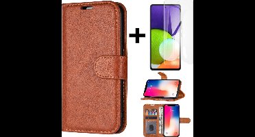 Hoesje Geschikt voor Samsung Galaxy S10 Lite L. Wallet case Bruin + gratis screen protector