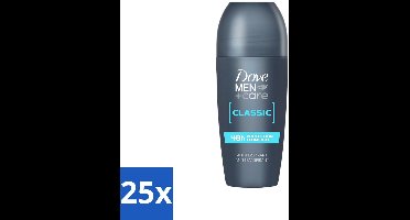 25 x Dove Men+Care - Classic - Deodorant Roll-on - Anti-Transpirant - 50 ml - Bescherming Tegen Transpiratie - Huidbescherming - Roll-on - Mannelijke Huid - Geur