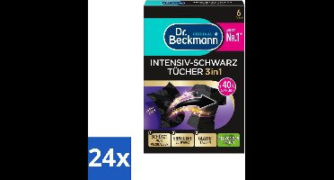 24 x Dr. Beckmann - Kleurverzorging - Intensive Black 2 in 1 - Donkere Was - 6 Doekjes - Zwarte Kleding - Kleurherstel - Wasverzorging - Textielverf - Vervaging Voorkomen
