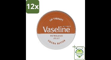 Vaseline - Lip Therapy - Lippenbalsem - Cocoa Butter - 20 g - Voordeelverpakking - 12 stuks - Lippenbalsem - Droge lippen