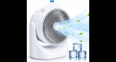 Lifetime Air Mini Aircooler Tafelventilator met Koelelement - Verstelbare Mini Ventilator met 3 Standen - USB Ventilator met LED Licht - 240 ML Koelelement - voor Tafel Bureau Slaapkamer