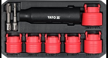 YATO Professionele Wielbout & Draadeind Reinigingsset – Voor Roest & Vuil – Met Vezelversterkte Borstels (12–28 mm) – 1/2" Vierkant, SDS-Plus & 1/4" Zeskant Adapters – Inclusief Koffer