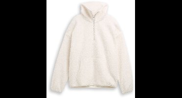 Tom Tailor Denim - Losvallend teddy sweatshirt - Maat M - off white