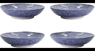 Tokyo Design Studio – Nippon Blue – Pastaborden Set – 4 stuks 21×5.2cm