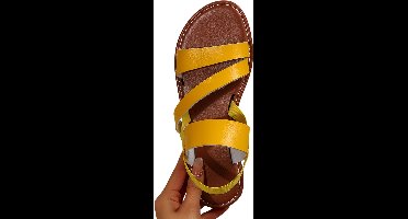 Currero Sandalen Dames - Slippers - Pantoffels - Schoenen - Badslippers - Geel - Maat 37.5