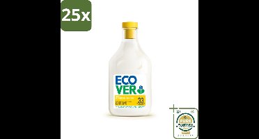 25 x Ecover - Wasverzachter - Gardenia - 1 liter - 33 wasbeurten - Grootverpakking - Wasverzachter - Wasverzachter Gardenia - Wasverzachter Vanille - Wasverzachter Biologisch - Wasverzachter Plantaardig