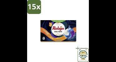 15 x Robijn - 3-in-1 Black Velvet - Wascapsules - 15 Wasbeurten - Grootverpakking - Zwart Wasmiddel - Donkere Was - 3-in-1 Wasmiddel - Wasverzachter - Geur Wasmiddel