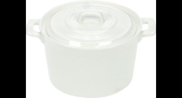 Cosy & Trendy Clio White Potje Met Deksel - Rond - 20 cl - Ø 10 cm x 6 cm