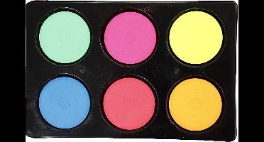 Waterverf, d: 44 mm, h: 16 mm, 1 set, neon kleuren