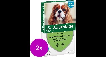 Advantage Hond 4 pip - Anti vlooien en luizenmiddel - 2 x 1 ml 4-10kg