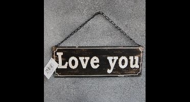 Clayre & Eef Tekstbord: love you