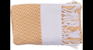 Hamamdoek - Geel Wit - Saunadoek - Stranddoek - Hammamdoek - 80 x 170 cm