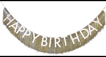 Ginger Ray - Letterslinger gold fringe happy birthday - 1,5 meter