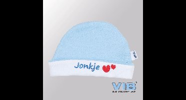 VIB® - Muts rond - Jonkje (Blauw) - Babykleertjes - baby muts - baby muts newborn - baby mutsje - baby cadeau - kraam cadeau - baby aankodiging