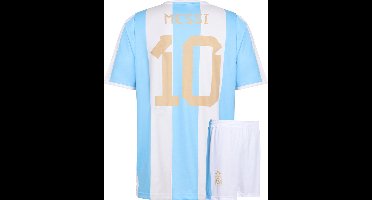 Messi Argentinie Voetbaltenue Thuis - Voetbal Tenue Kinderen - Shirt en Broekje - Jongens en Meisjes -eren Volwassenen - Heren en Dames - Maat L