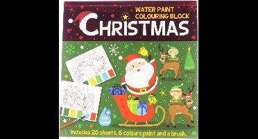 Waterverf kleurboek Kerstmis: kleuren, tekenen en verven / schilderen voor kinderen met Kerstman, rendieren, sneeuwpop, winter (creatief schoencadeau Sint / Kerst!)