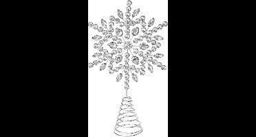 Christmas Decoration piek - ster vorm - zilver met steentjes - 23 cm