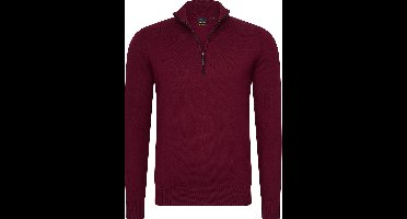 Mario Russo Half Zip Sweater - Trui Heren - Sweater Heren - Coltrui Heren - 3XL - Bordeauxrood