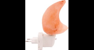 Zoutlamp MAAN - Nachtlampje met Aan / Uit Schakelaar en Ledlampje - Kinderkamer - Hal - Slaapkamer - Himalayazout - Energiezuinig!