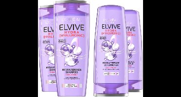 L'Oréal Elvive Hydra Hyaluronic Hydraterend - Shampoo 2x 250 ml & Conditioner 2x 200 ml - Pakket