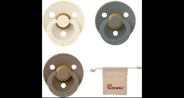 Bibs foBibs fopspeen 6-18 maand set 3 stuks Pine,Dark Oak en White maat 2