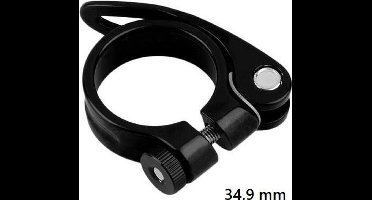34,9mm Quick release zadelklem met lever voor 30,4-31,6mm zadelpen - Zwart