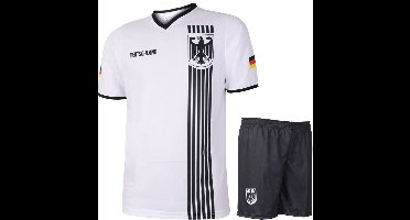 Duitsland Voetbaltenue Thuis Strepen Zwart Wit - Voetbal Tenue Kinderen - Shirt en Broekje - Jongens en Meisjes - Volwassenen - Heren en Dames - Maat 152