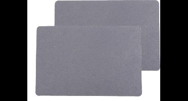 Secret de Gourmet tafel placemat PU- Set van 12x stuks -leer/leer look - grijs - 45 x 30 cm - Tafel onderleggers