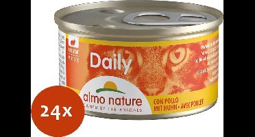 Almo Nature Natvoer voor Katten - Daily Menu Mousse - Glutenvrij - Graanvrij - 24 x 85g - Mousse met Kip