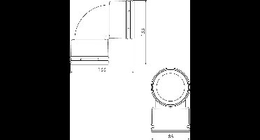 Ubbink Air Excellent AE34c - Bocht 90° set 188599