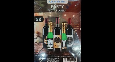 Fles etiketten - wijnfles etiketten - bottle labels - fles versieren - wijnfles versieren - stickers voor flessen - 5 stuks