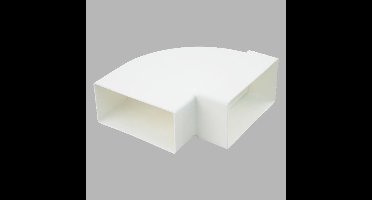 Starx Bocht Horizontaal 90° - Hoekstuk voor Rechthoekig Ventilatiekanaal - Geschikt voor Luchtafvoer - 110 x 54 mm - Kunststof - Vierkant - Doorlaat 59,40 cm² - Max 60°C - Kleur Wit