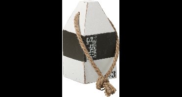Excellent Houseware Deurstopper - havenpaal maritiem hout/touw 18 cm