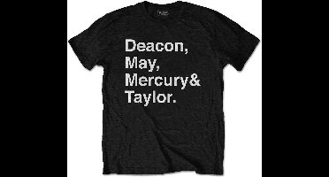 Queen - Helvetica Band Heren T-shirt - XL - Zwart
