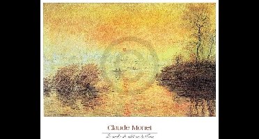 Kunstdruk Claude Monet - Le coucher du soleil la Seine 70x50cm