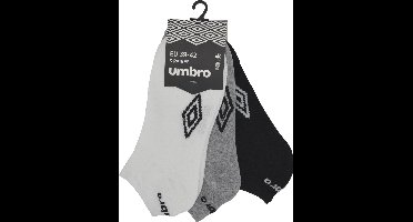Umbro sneaker sokken heren- fitness tricolor multipack - 6 paar - maat 39/42 - enkelsokken