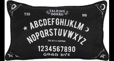 Sierkussen 40cm – Zwart met Wit Talking Board Design – Ouija Kussen – Decoratief Kussen