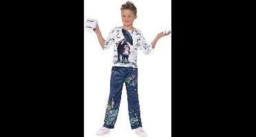 Smiffys Kinder Kostuum -Kids tm 9 jaar- David Walliams Deluxe Billionaire Boy Blauw/Wit