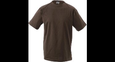 James and Nicholson Unisex Zware Ronde Tee (Bruin)