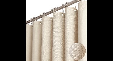 Boraboi® Schimmelwerend douchegordijn in beige met linnen textuur voor moderne badkamers, Polyester, 180 x 120 cm, Beige