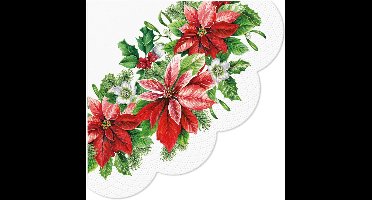 Ronde servetten Glory Poinsettia - PAW Decor - 32 cm