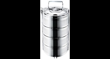 RVS Lunchbox Thermos 4 Lagen 4x1.1L - Houdt Warmte Vast